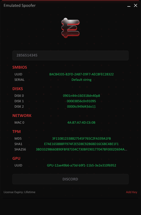 Hardware identity after spoof